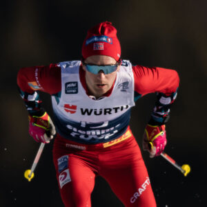 Didrik Tønseth of Norway competes in men's sprint qualification during Tour de Ski on January 6, 2023 in Val di Fiemme.