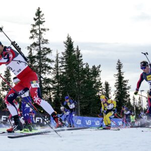 Sivert Guttorm Bakken (NOR), Johan-Olav Smoerdal Botn (NOR), (l-r) - Biathlon Season Opening, mass, Sjusjoen (NOR).