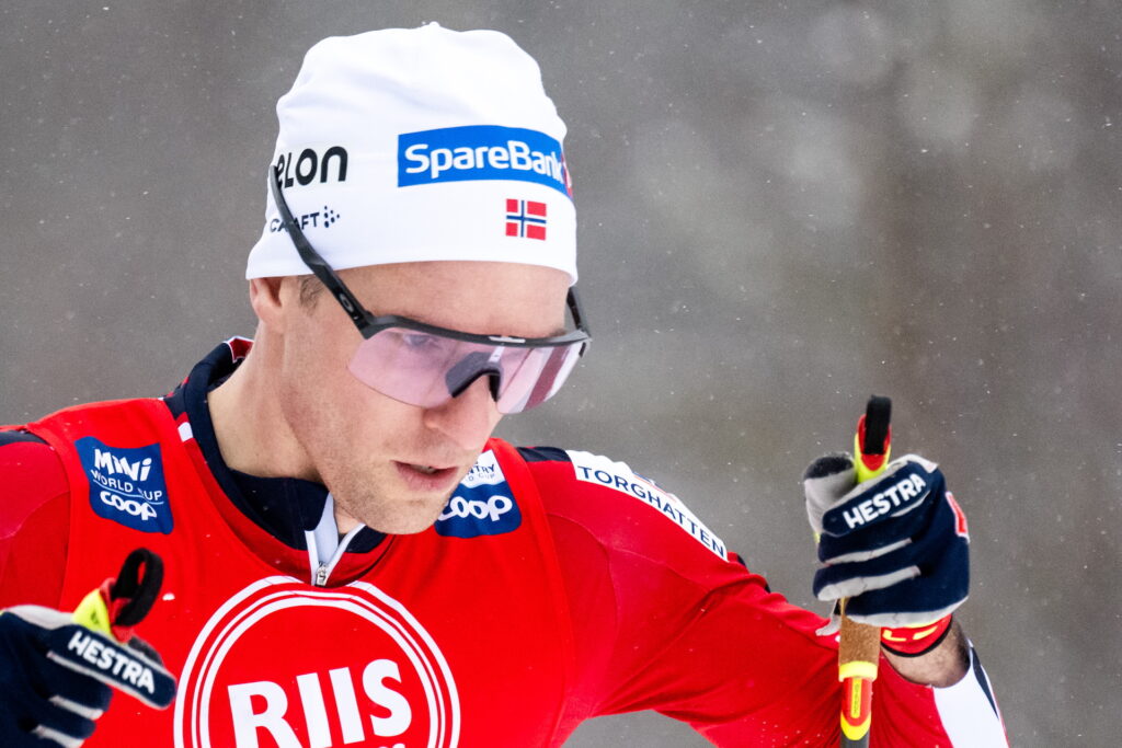 Didrik Tønseth of Norway competes in men's cross country skiing 10 km free technique interval start during the FIS Cross-Country World Cup on December 6, 2024 in Lillehammer. 