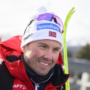 Emil Iversen of Norway in the mixed zone after the men's cross-country skiing 20 km classic technique interval start during the FIS Cross-Country World Cup on December 15, 2024 in Davos.