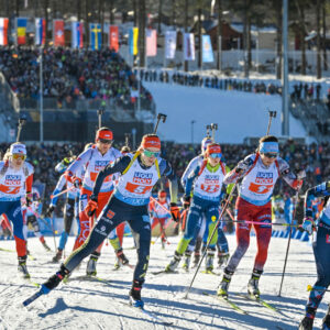 Vanessa Voigt (GER), Dunja Zdouc (AUT), Ingrid Landmark Tandrevold (NOR), (l-r) - IBU World Championships Biathlon, mixed relay, Oberhof (GER).