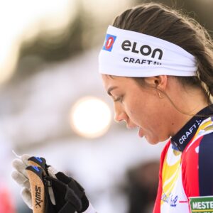 Kristine Stavås Skistad of Norway after the women's sprint classic technique semi final during the FIS Cross-Country World Cup on January 18, 2025 in Les Rousses.