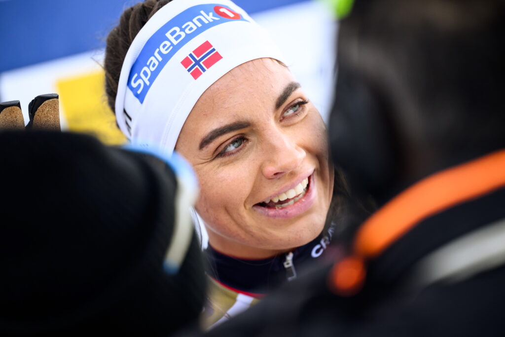 Kristine Stavås Skistad of Norway celebrates after the women's sprint classic technique final during the FIS Cross-Country World Cup on January 18, 2025 in Les Rousses.