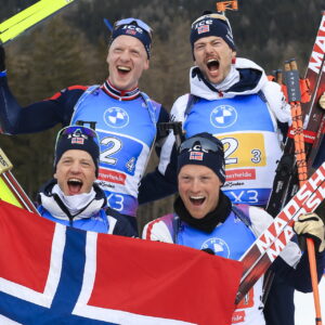 Tarjei Boe (NOR), Johannes Thingnes Boe (NOR), Sturla Holm Laegreid (NOR), Endre Stroemsheim (NOR)