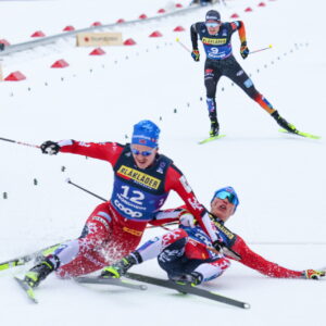 Jan Thomas Jenssen og Martin Løwstrøm Nyenget 20km skiathlon VM i Trondheim. Foto: Harald Steiner © Bildbyrån